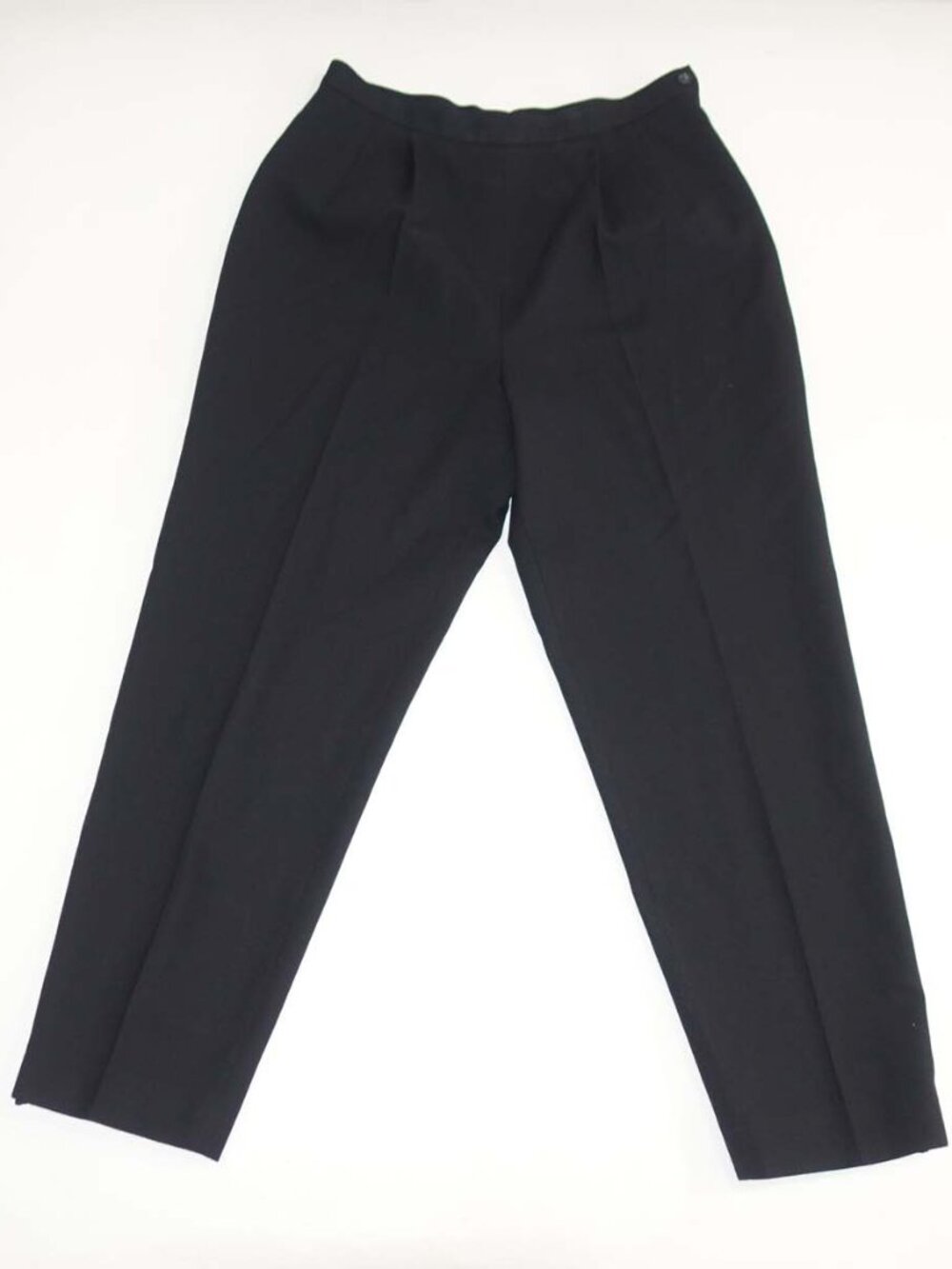 Talbots Womens Side Zip Dress Pants Size 14 Black Wool Very High Rise 28" Inseam
